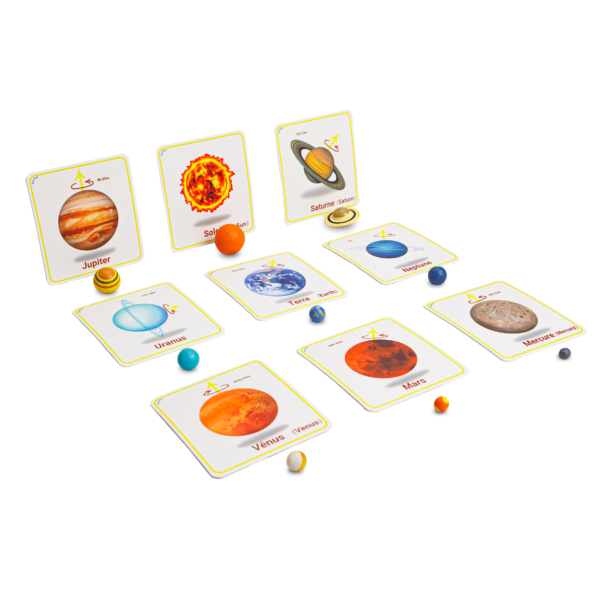 PACHA ECHECS® - Jeu de Planètes du Système Solaire Montessori - Matériel éducatif - Espace - Kit complet avec cartes et figurines miniatures - Maquette galaxie - Jouet sensoriel Planétarium - Astronomie – Image 7
