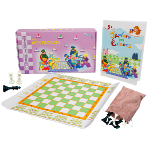 PACHA ÉCHECS® – Coffret Jeu d'Échecs Montessori Éducatif – Kit Complet Pièces, Échiquier Souple et Cahier d'Activités – Apprentissage Ludique - Chess game
