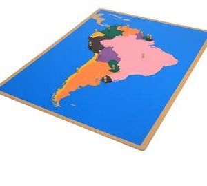 Matérie éducatif carte de l'Amérique de Sud Montessori